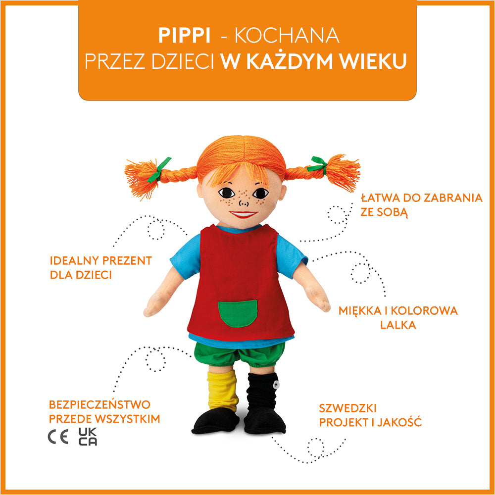 Miękka Lalka szmaciana Pippi Langstrumpf